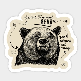 Spirit animal - bear black Sticker